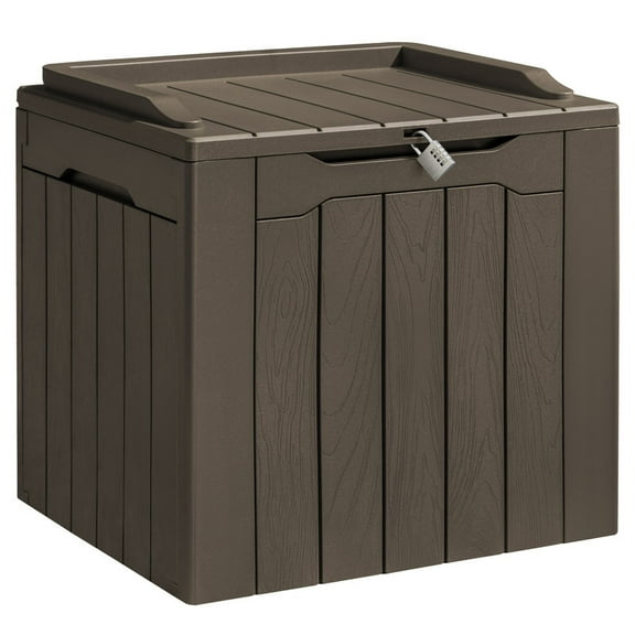 Homall 31 Gallon Outdoor Deck Box In Resin with Seat, Brown