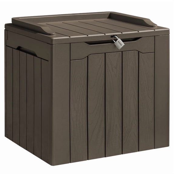 Homall 31 Gallon Outdoor Deck Box In Resin with Seat, Brown