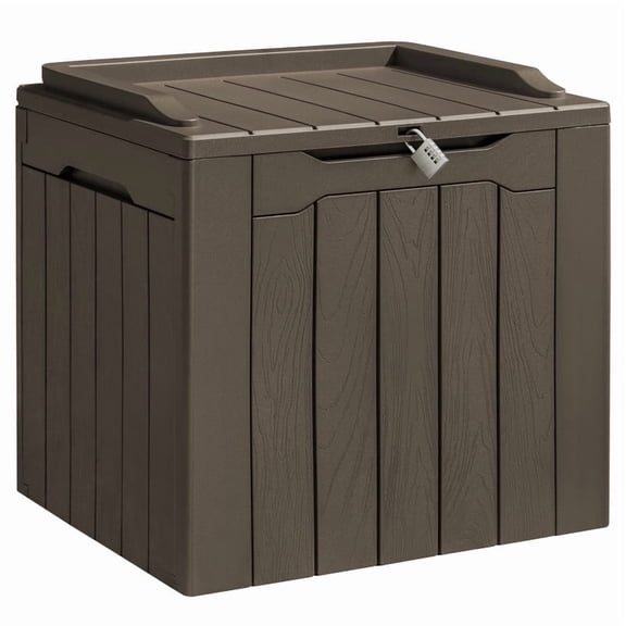 Homall 31 Gallon Outdoor Deck Box In Resin with Seat, Brown