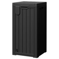 Garbage Dustbin Outside Nihsuao 42 Gallon Resin Trash Can, Durable & Waterproof Outdoor Garbage ...