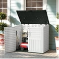 thumbnail image 1 of Homall 35 Cu ft Resin Outdoor Storage Shed - Locking Latch, Double Doors, Heavy - Duty Floor, Ideal for Patio & Backyard Garden Storage, 1 of 7