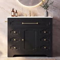 thumbnail image 1 of Homall 36'' Bathroom Vanity with Ceramic Sink, Freestanding Bathroom Cabinet with 5 Drawers & 1 Door, Modern Bathroom Vanity, Black, 1 of 8