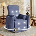 thumbnail image 1 of Homall 360° Power Swivel Recliner High Back Adult Rocker Recliner Chair with 2 Pillows for Nursing Expectant Mothers,Loop Yarn Blue, 1 of 8