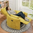 thumbnail image 1 of Homall 360° Swivel Nursery Recliner Power Swivel Rocker Recliner Chairwith 2 Pillows Comfy High Back Adult Glider Rocker for Living Room,Corduroy Yellow, 1 of 8