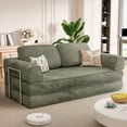 thumbnail image 1 of Homall 4 in 1 Convertible Sleeper Sofa Bed, Corduroy Loveseat with Sturdy Metal Frame, High-Resilience Foam Floor Couch, Foldable Futon for Living Room Bedroom Apartment, No Assembly Required, Green, 1 of 8