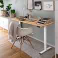 thumbnail image 1 of Homall 40" × 24" Electric Height Adjustable Standing Desk Home Office Computer Desk Memory Preset with T-Shaped Metal Bracket, White&Wood, 1 of 6