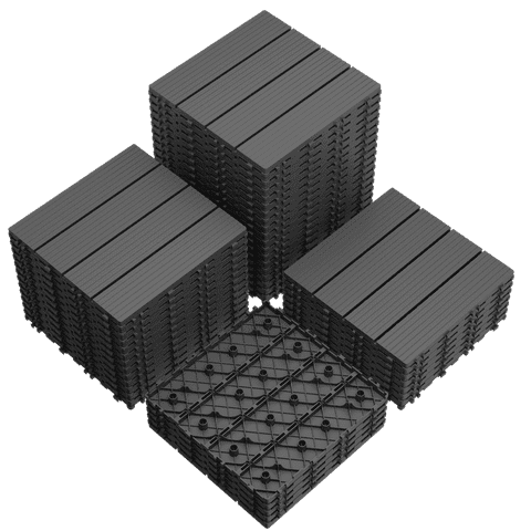 Homall 44-Pack Interlocking Deck Tiles, Outdoor Waterproof DIY Installation Flooring Slip-Resistant Surface for Backyards, Balconies, and Porches