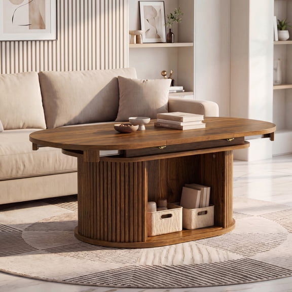 Homall 45 in Coffee Table with Storage for Living Room, Office, Brown