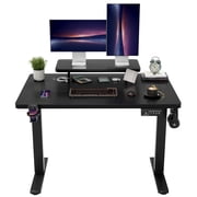 Homall 47 Wide Home Office Electric Height Adjustable Standing Desk Lifting Range 2846 Computer Desk with Monitor Stand,Black