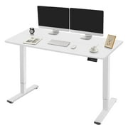 Homall 48" × 24" Electric Height Adjustable Standing Desk Home Office Computer Desk Memory Preset with T-Shaped Metal Bracket, White