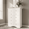 thumbnail image 1 of Homall 5 Drawer Tall Dresser for Bedroom, Wide Storage Cabinet for Living Room, Wood Chest of Drawers with Metal Handles, White, 1 of 10