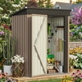 thumbnail image 1 of Homall 5 x 3 ft Outdoor Storage Shed, Metal Garden Tool Shed with Floor Frame & Lockable Doors for Patio Backyard Lawn, Brown, 1 of 7