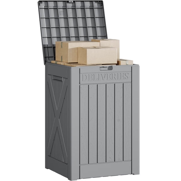 Homall 53 Gallon Package Delivery Boxes, Waterproof Outdoor Resin Mailbox for Packages With Lockabla Lid, Outdoor Storage Parcel Box for Outside