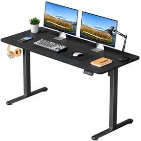 Homall 55" × 24" Electric Height Adjustable Standing Desk Home Office Computer Desk Memory Preset with T-Shaped Metal Bracket, Black
