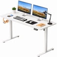 thumbnail image 1 of Homall 55" × 24" Electric Height Adjustable Standing Desk Home Office Computer Desk Memory Preset with T-Shaped Metal Bracket, White, 1 of 8