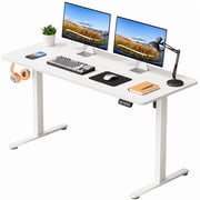 Homall 55" × 24" Electric Height Adjustable Standing Desk Home Office Computer Desk Memory Preset with T-Shaped Metal Bracket, White