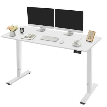 Homall 55" × 24" Electric Height Adjustable Standing Desk Home Office Computer Desk Memory Preset with T-Shaped Metal Bracket, White