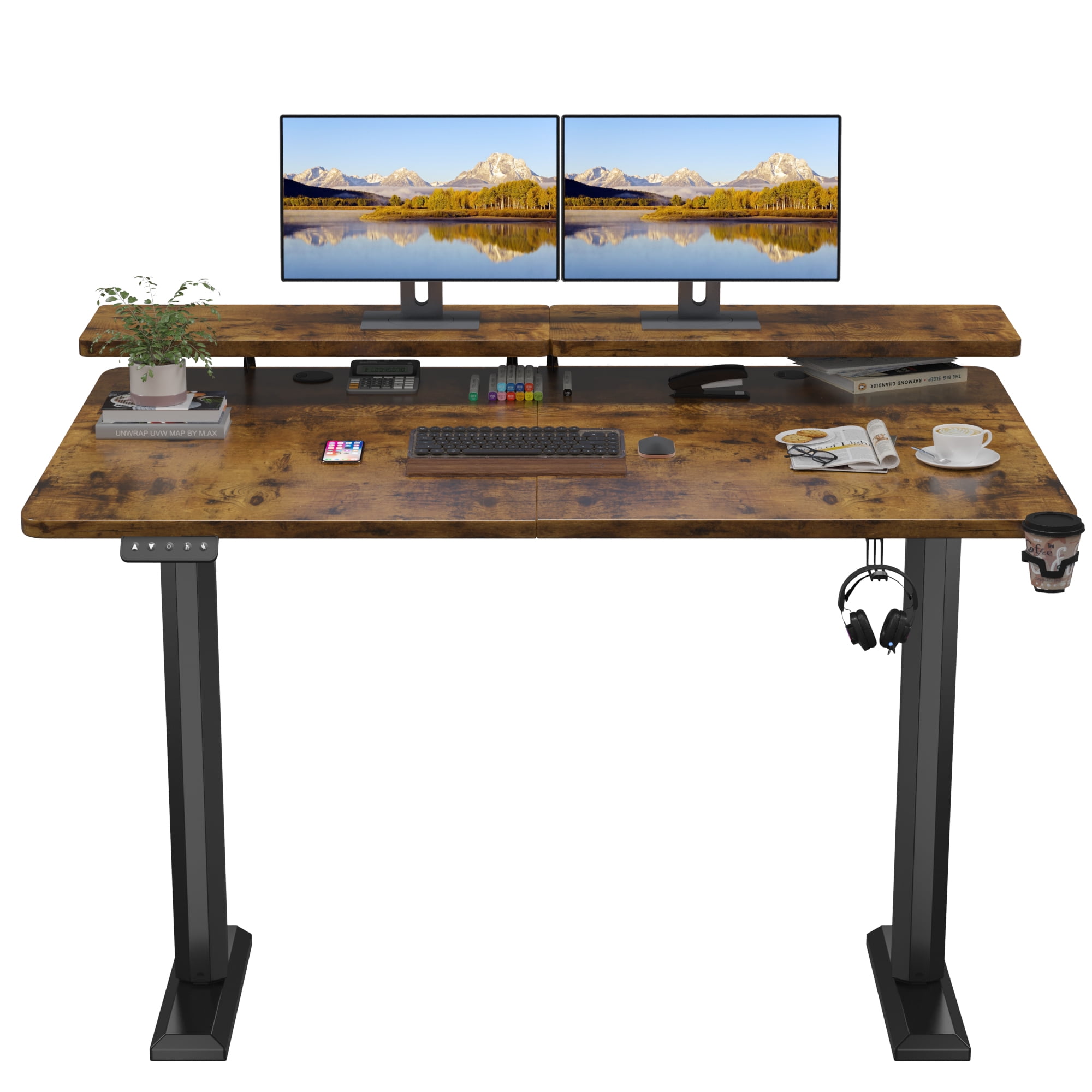 Homall Electric Lift Standing Desk, 55" Adjustable Height 2846", Home Office with Monitor Stand