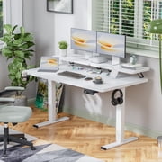 Homall 55" Wide Home Office Electric Height Adjustable Standing Desk Lifting Range 28~46" Computer Desk with Monitor Sta