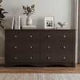 thumbnail image 1 of Homall 6 Drawer Double Dresser, Modern Chest of Drawers, Wood Storage Cabinet for Bedroom & Living Room, Brown, 1 of 7