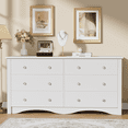 thumbnail image 1 of Homall 6 Drawer Wood Dresser Furniture, Double Tier Storage Cabinet for Bedroom & Living Room,White Finish, 1 of 10