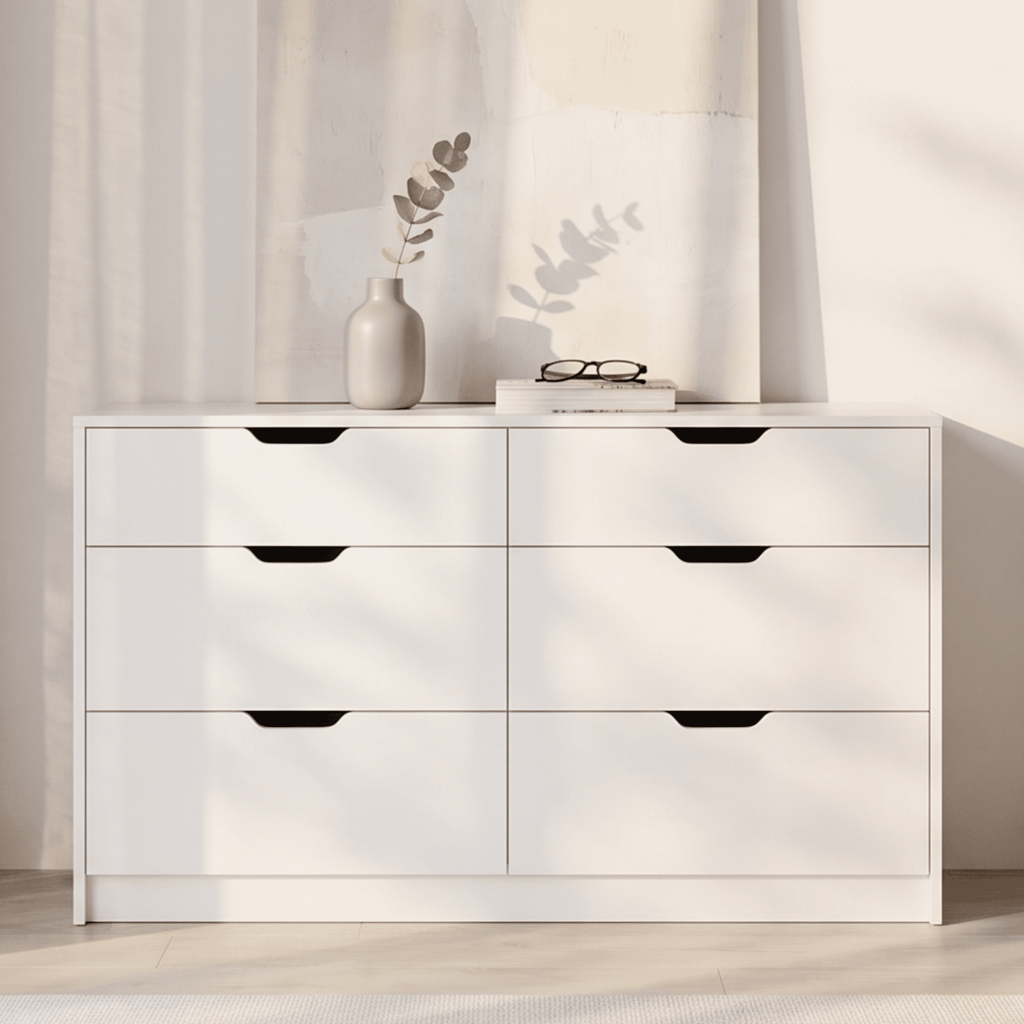 Yangming Fabric Dresser for Bedroom with 9 Drawers, Tall Storage