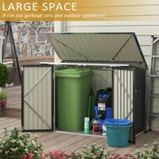Homall 6 x 3 Patio Metal Shed Outdoor Trash Storage Shed with Lockable Doors and Easy Lift Hinges, Black