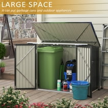 Homall 6' x 3' Patio Metal Shed Outdoor Trash Storage Shed with Lockable Doors and Easy Lift Hinges, Black