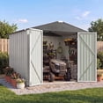 thumbnail image 1 of Homall 6 x 4 ft Outdoor Metal Storage Shed, Garden Tool Shed with Floor Frame & Lockable Double Doors for Backyard, Patio, Lawn, White, 1 of 7