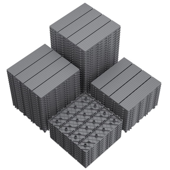 Homall 60-Pack Interlocking Deck Tiles, Outdoor Waterproof DIY Installation Flooring Slip-Resistant Surface for Backyards, Balconies, and Porches