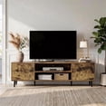 thumbnail image 1 of Homall 63'' Mid-Century Modern TV Stand for TVs up to 70 Inches, Wood Entertainment Center with Storage Cabinets & Open Shelves, TV Console Table for Living Room,Brown, 1 of 7