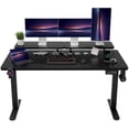 thumbnail image 1 of Homall 63" Wide Home Office Electric Height Adjustable Standing Desk Lifting Range 28~46" Computer Desk with Monitor Stand,Black, 1 of 7