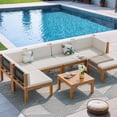 thumbnail image 1 of Homall 7 Pieces Outdoor Furniture Set, Patio Conversation Set Acacia Wood Outdoor Furniture Set, All Weather Outdoor Sofa Set with Coffee Table, Beige, 1 of 7