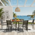 thumbnail image 1 of Homall 7-Piece Outdoor Dining Set, 6 Textilene fabric Patio Armchairs & Rectangular Dining Table with Metal Frame, Gray, 1 of 7