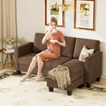 thumbnail image 1 of Homall 70" Length Sectional L-Shaped Sofa 3-Seat Couch with Reversible Chaise for Small Living Room, Apartment and Small Space, Brown, 1 of 8