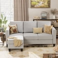 thumbnail image 1 of Homall 70" Length Sectional L-Shaped Sofa 3-Seat Couch with Reversible Chaise for Small Living Room, Apartment and Small Space, Gray, 1 of 6