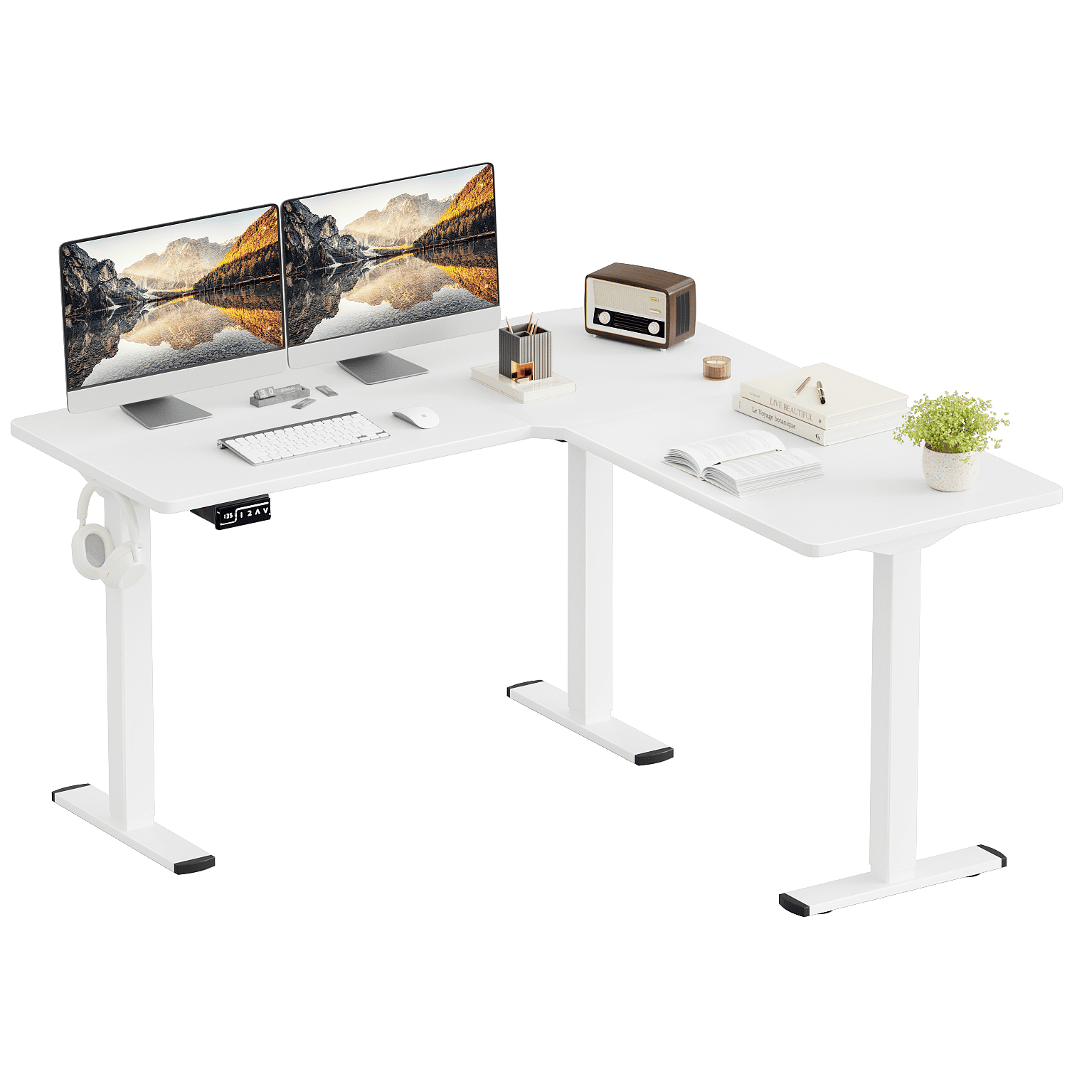 Homall 72in Wide Lshaped Electric SitStand Desk Lifting Range 2846in