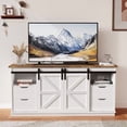 thumbnail image 1 of Homall 58'' Farmhouse TV Stand for Living Room, Entertainment Center with Sliding Barn Doors & 4 Storage Drawers, Adjustable Shelves Rustic Media Console for Bedroom,White, 1 of 8