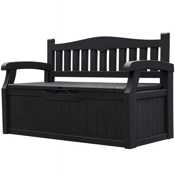 Homall 80 Gallon Plastic Storage Bench Made Of Durable Weatherproof Resin And Deck-Box Organized Storage Compartment For Outdoor Patios And Lawns,Black