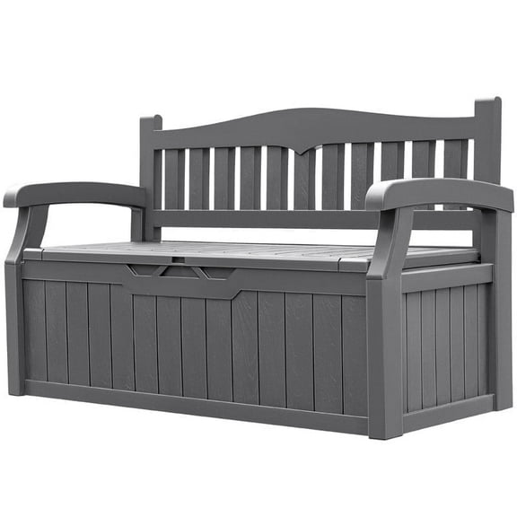 Homall 80 Gallon Plastic Storage Bench Made Of Durable Weatherproof Resin And Deck-Box Organized Storage Compartment For Outdoor Patios And Lawns,Gray