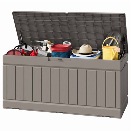 Homall 82 Gallon Outdoor Storage in Resin Deck Box Lockable Deck Box, Beige
