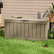Homall 82 Gallon Outdoor Storage in Resin Deck Box Lockable Deck Box, Beige