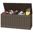 thumbnail image 1 of Homall 82 Gallon Outdoor Storage in Resin Deck Box Lockable Deck Box, Brown, 1 of 7