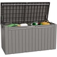 thumbnail image 1 of Homall 98 Gallon Deck Box with Lockable Lid, Waterproof Outdoor Storage Container for Patio, Garden & Backyard, Light Brown, 1 of 7