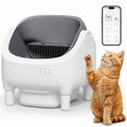 thumbnail image 1 of Homall Automatic Self-Cleaning Cat Litter Box – Large Open-Top Design for Multi-Cat Families, Integrated Safety Protection, Includes Trash Bags, Gray, 1 of 7