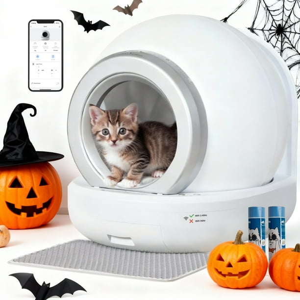 Homall Automatic Self-Cleaning Cat Litter Box with Plastic Pad