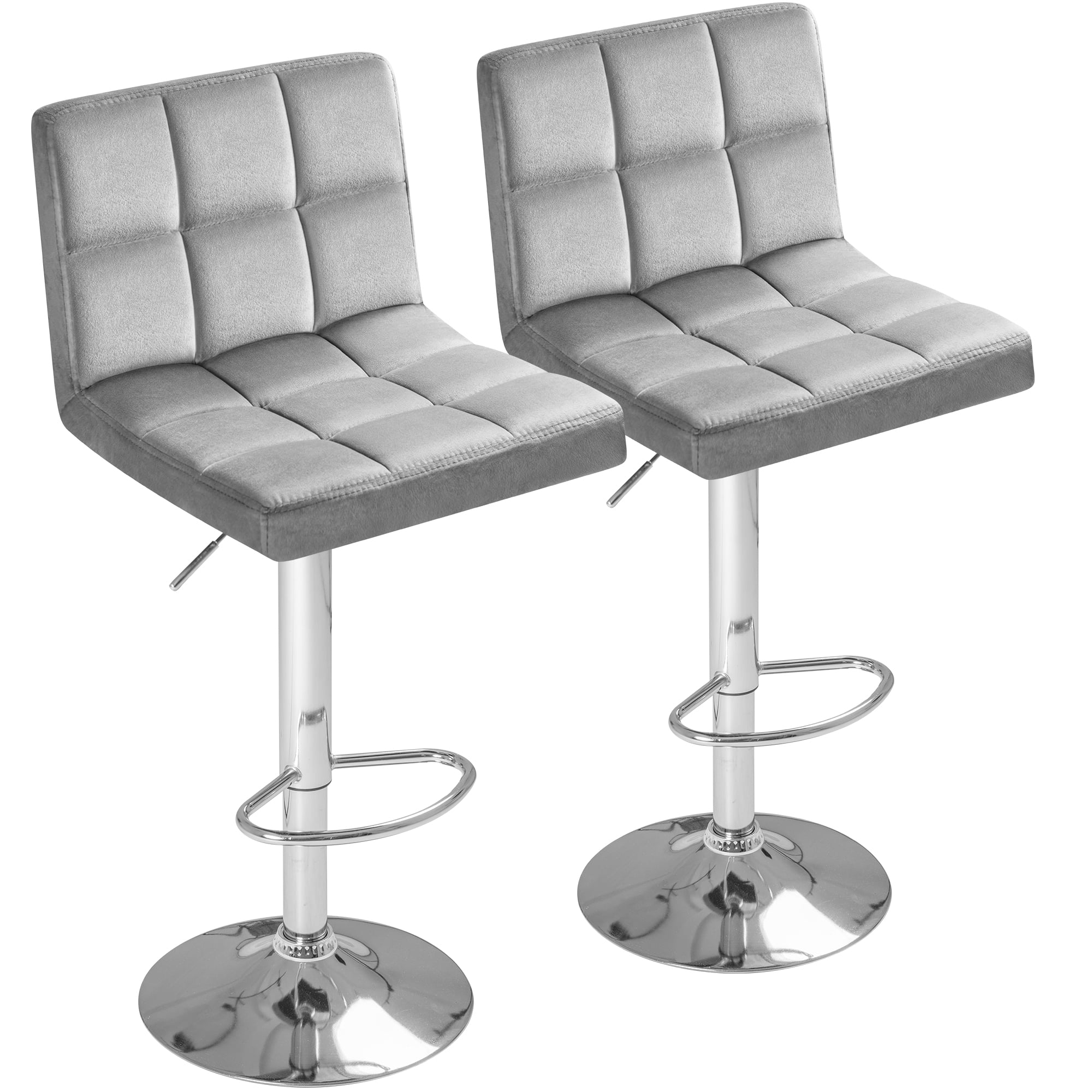 LACOO 33" - 44" Bar Height Adjustable Swivel Barstool - Gray