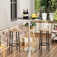 thumbnail image 1 of Homall Bistro Pub Table Round Bar Height Cocktail Table Metal Base MDF Top Obsidian Table with Black Leg 23.8-Inch Top, 39.5-Inch Height, Black/Silver, 1 of 7