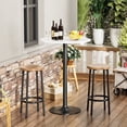 thumbnail image 1 of Homall Bistro Pub Table Round Bar Height Cocktail Table Metal Base MDF Top Obsidian Table with Black Leg 23.8-Inch Top, 39.5-Inch Height, White, 1 of 11