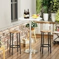 thumbnail image 1 of Homall Bistro Table Obsidian Metal Base Round Cocktail Table with Chair Set White and Silver, 1 of 8